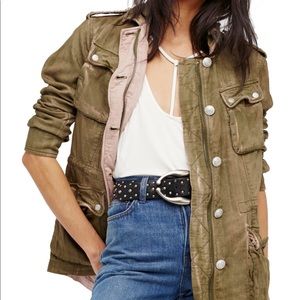 FREE PEOPLE DOUBLE CLOTH MILITARY JACKET SMALL